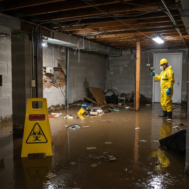 Flooded Basement Electrical Hazard in Williamson County, TN Property